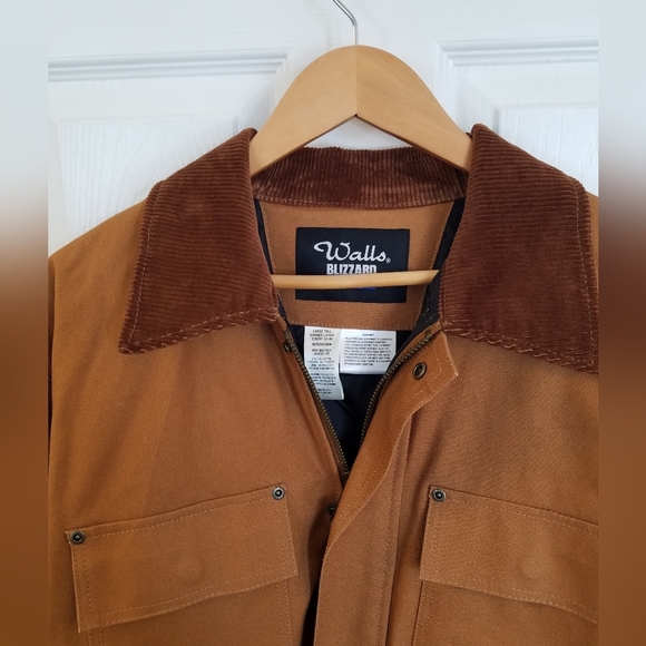 Walls Men's Blizzard Pruf Jacket Brown Large Tall Chest 42 -44  Quilt Lined - Picture 4 of 17